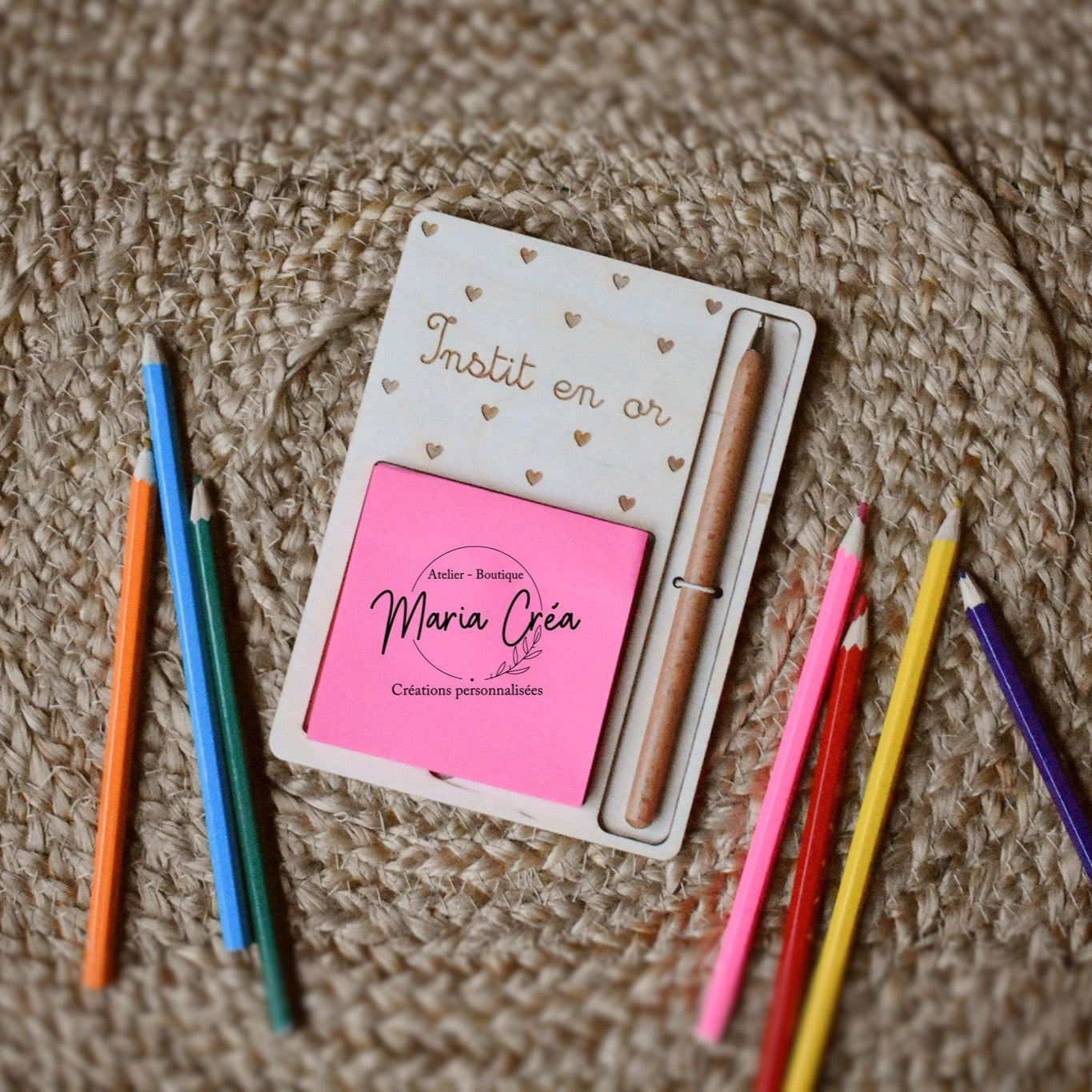 Support bloque-note Instit en or