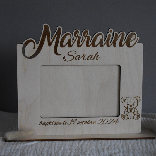 Cadre en bois - thème ourson