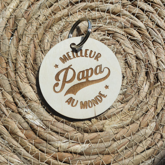 Porte-clé en bois – Meilleur ... au monde"