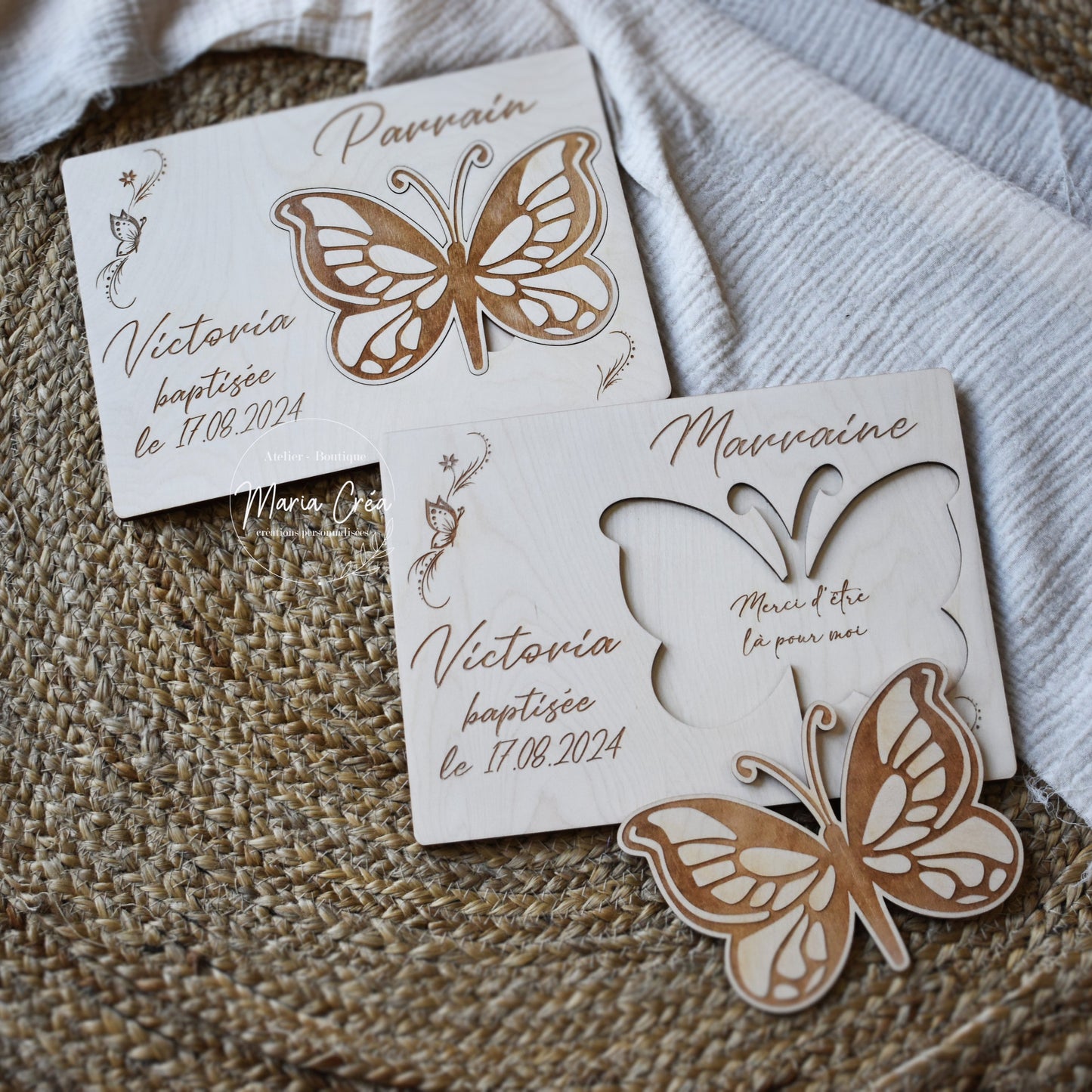 Plaque remerciement - papillon