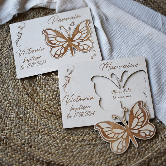 Plaque remerciement - papillon