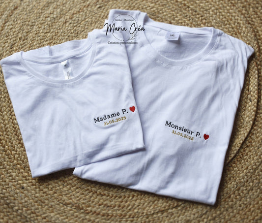 T-shirt brodé pour Jeunes mariés