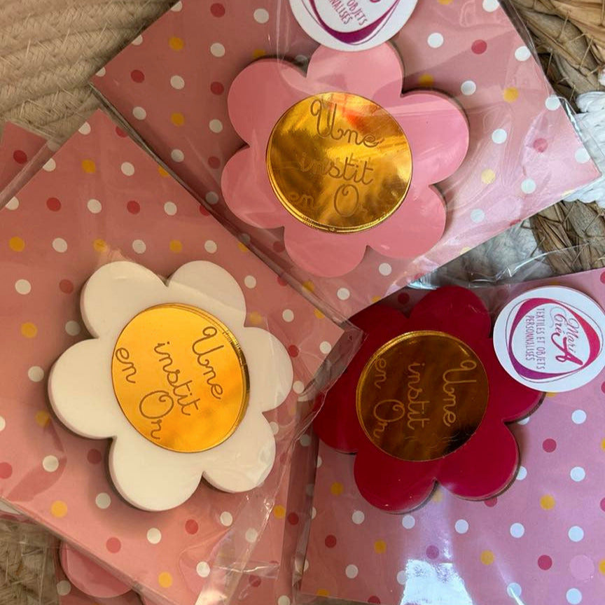 Aimant fleur - ... en or