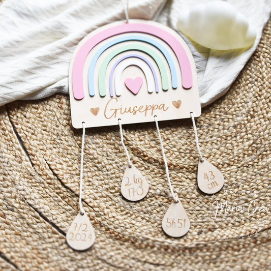 Suspension prénom - Arc-en-ciel