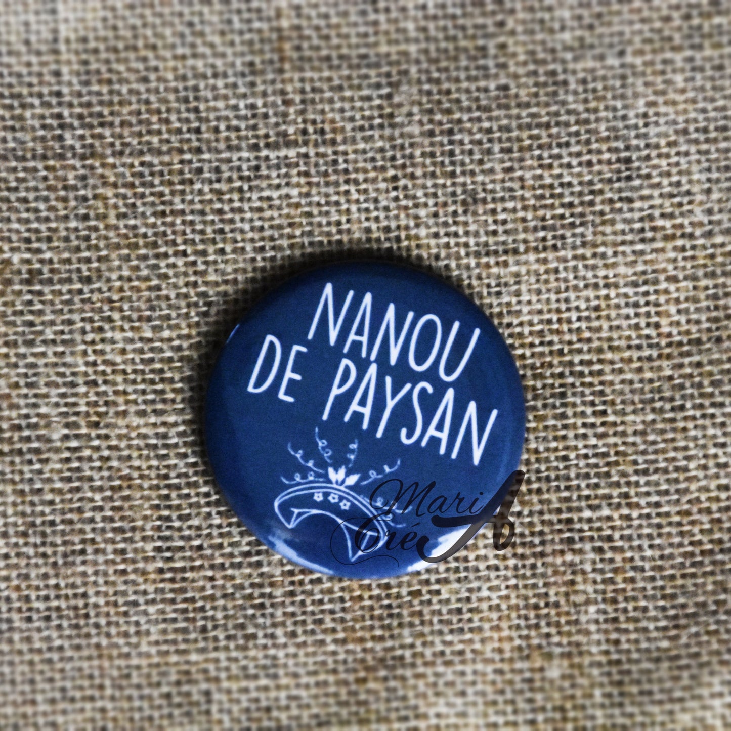 Badge carnaval - Paysanne - bleu