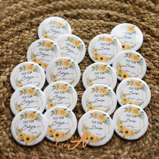Badge EVJF - thème tournesol