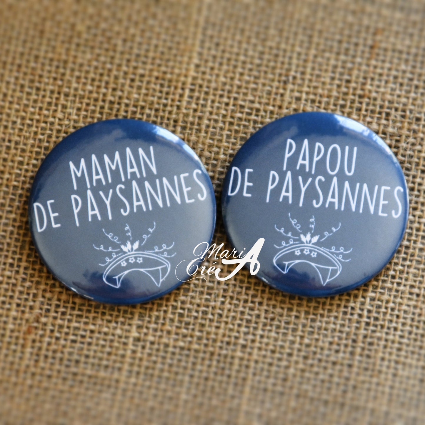 Badge carnaval - Paysanne - bleu