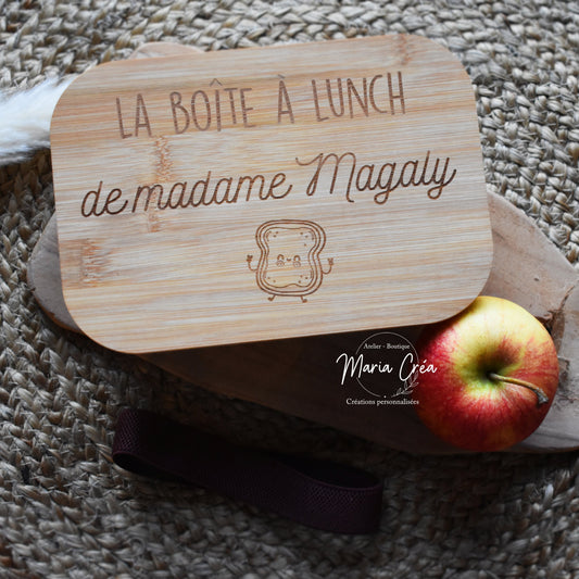Boite à lunch couvercle en bois