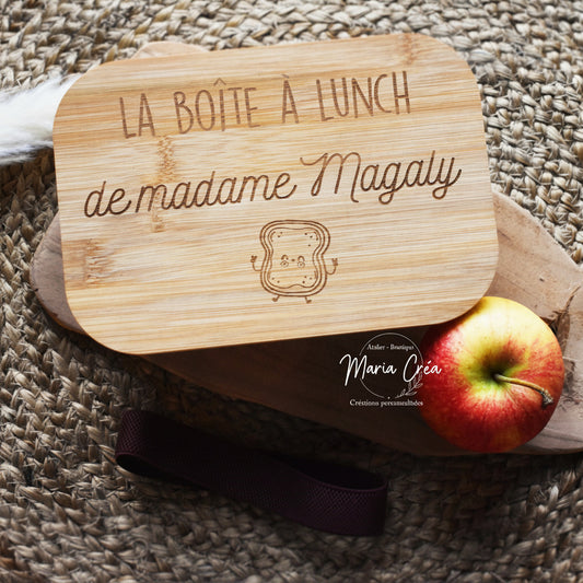 Boite à lunch couvercle en bois