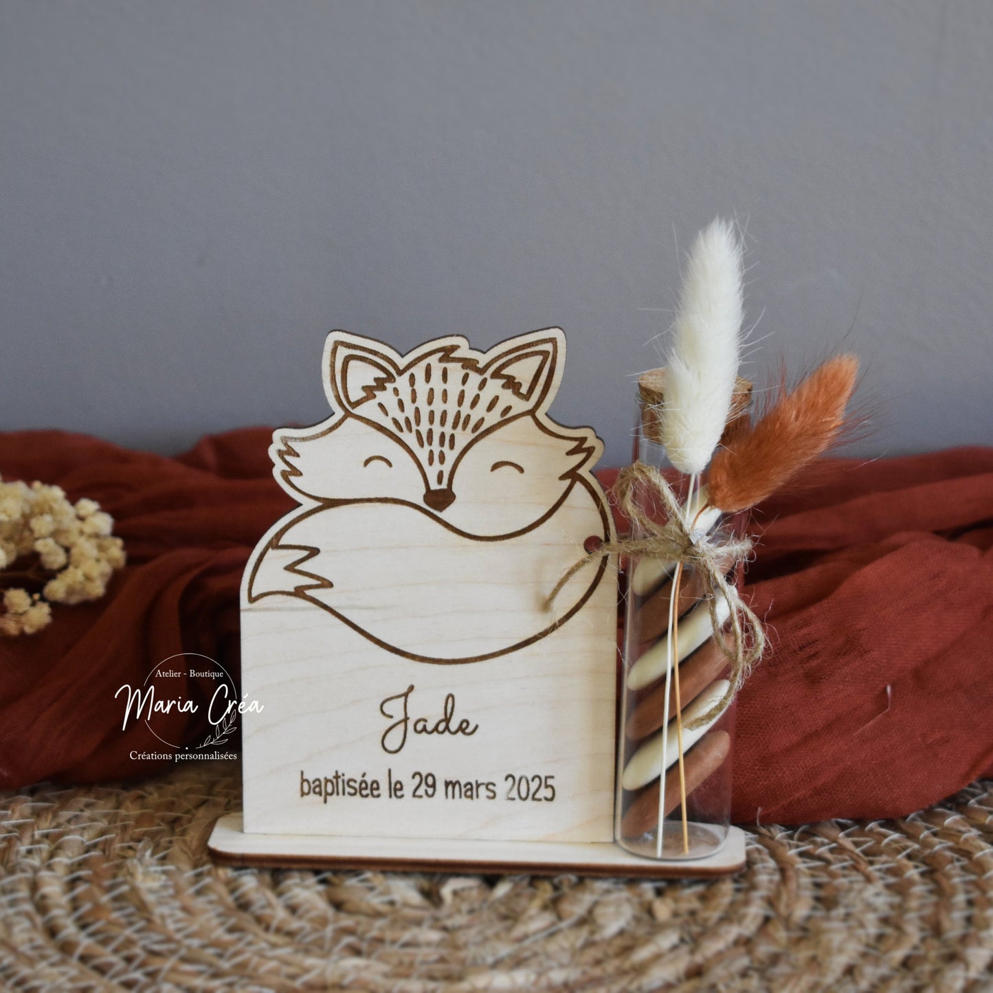 Figurine souvenir en bois renard