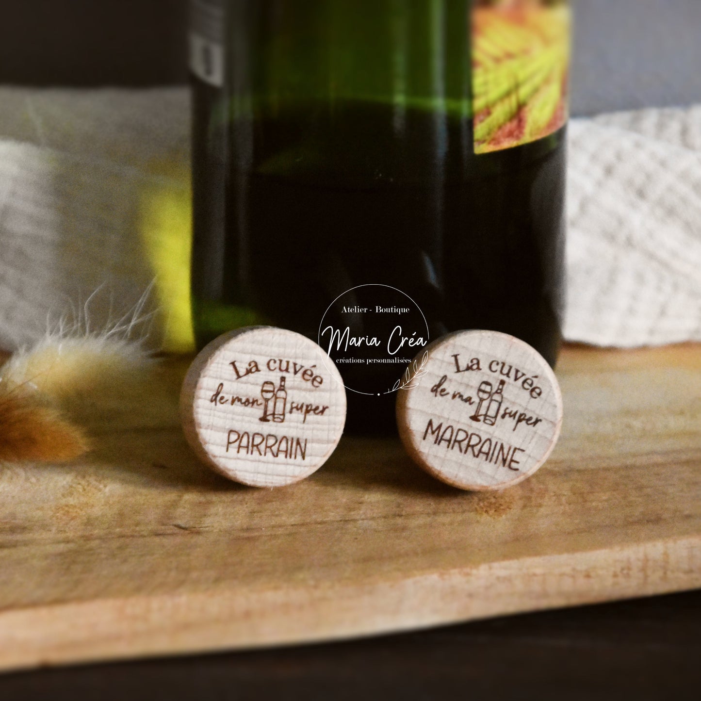 Bouchon de bouteille de vin "La cuvée de ..."