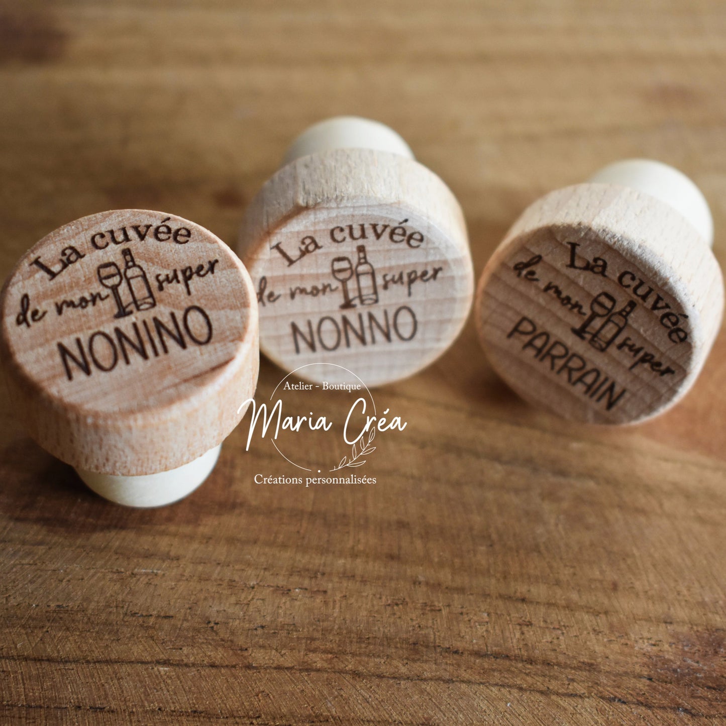 Bouchon de bouteille de vin "La cuvée de ..."