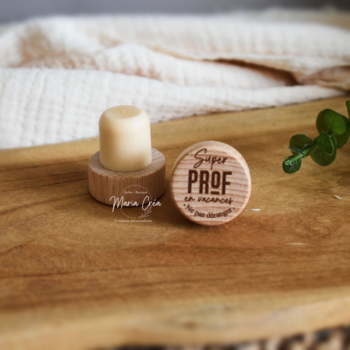 Bouchon de bouteille de vin "Super prof en vacances...."