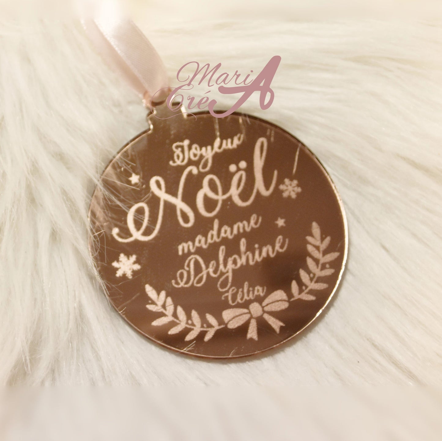 Boule de Noël miroir - Joyeux Noël