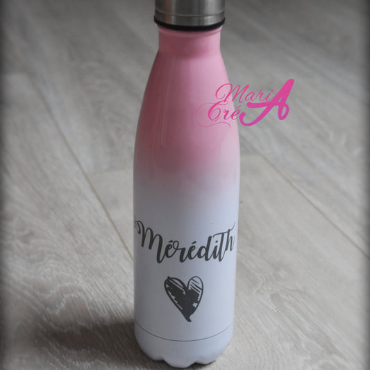 Bouteille isotherme prénom coeur