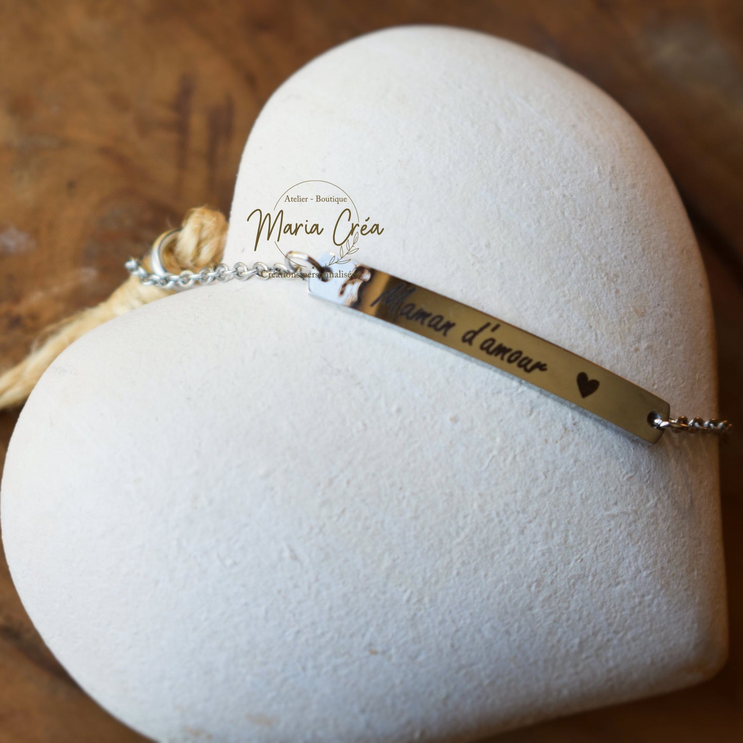 Bracelet Gourmette  " ....d'amour"