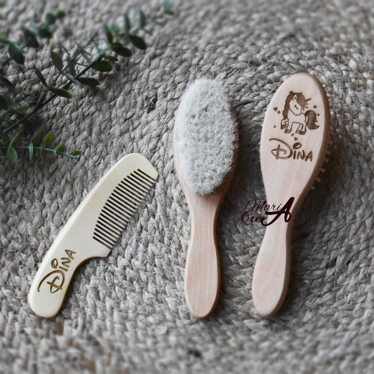 Set de brosse en bois licorne 1