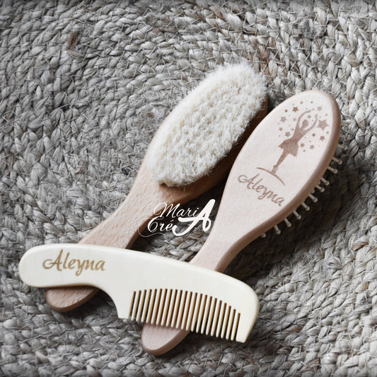 Set de brosse en bois danseuse