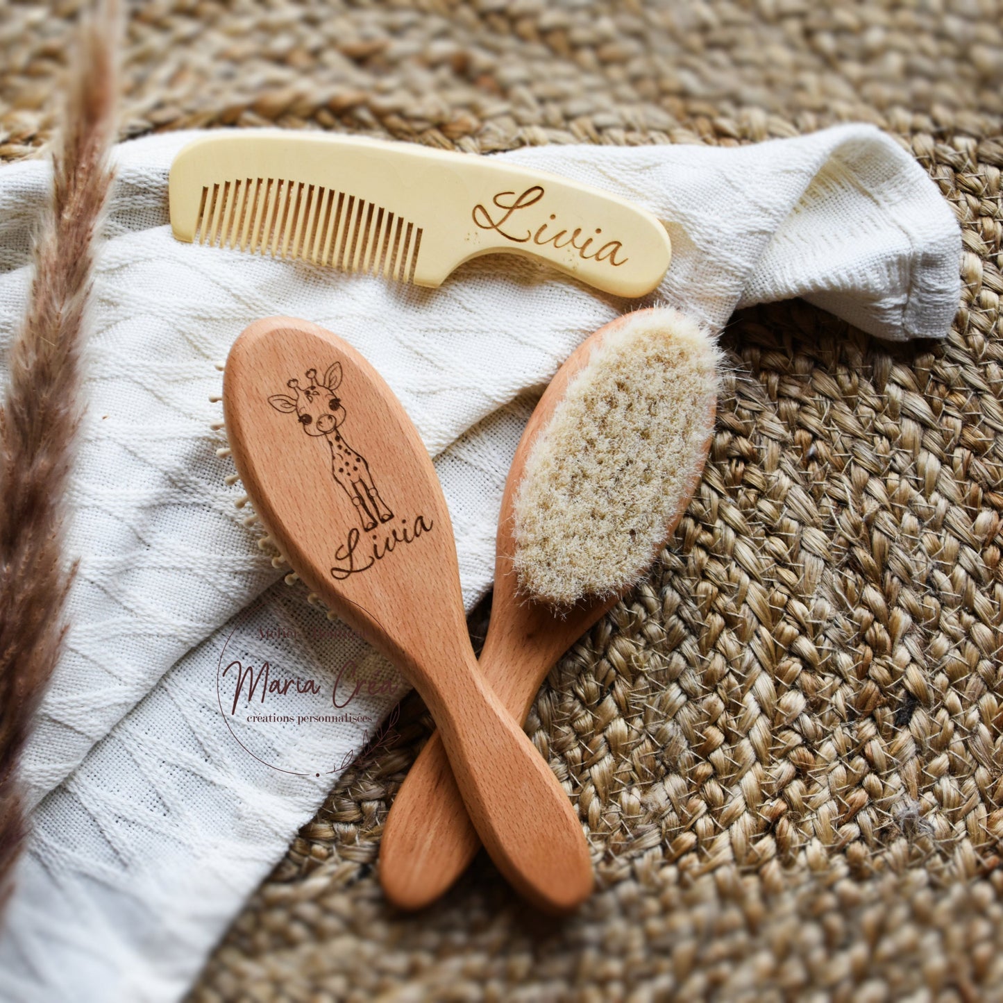 Set de brosse en bois girafe