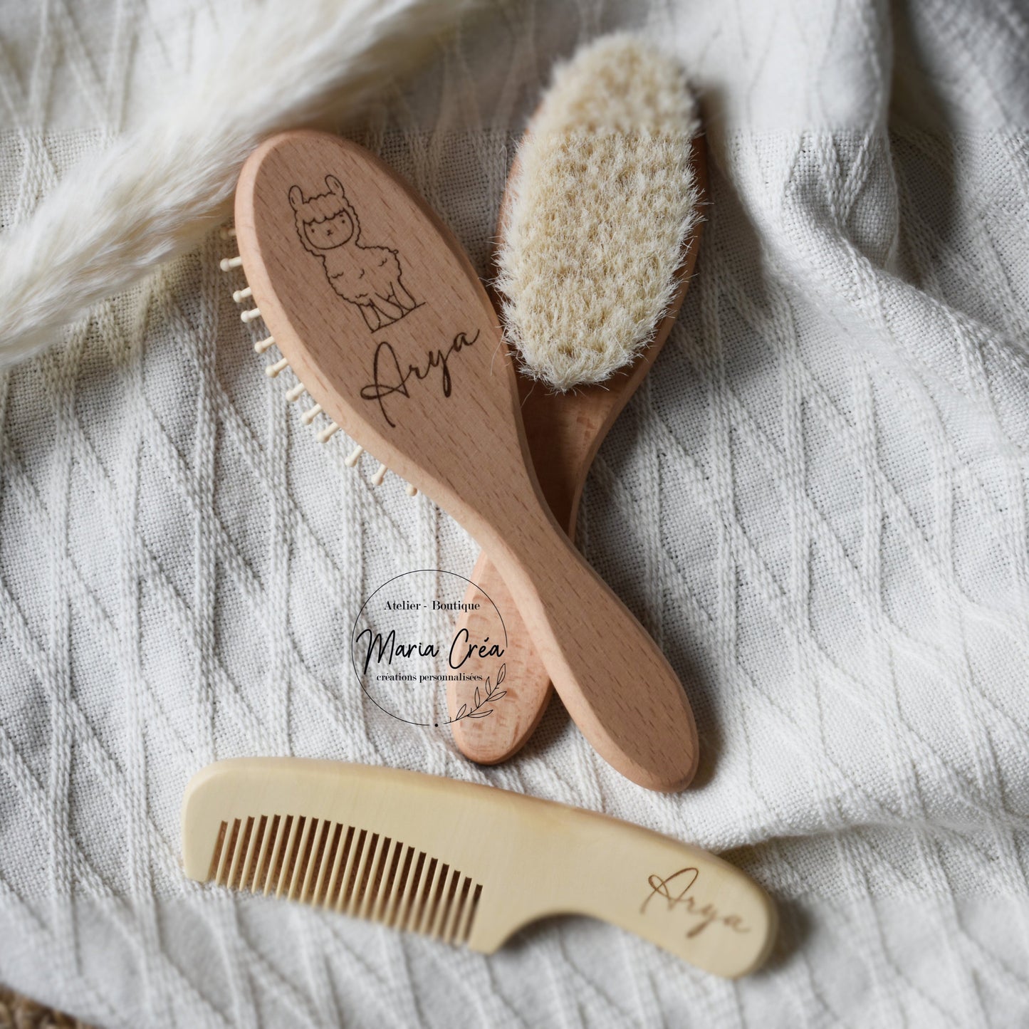 Set de brosse en bois lama