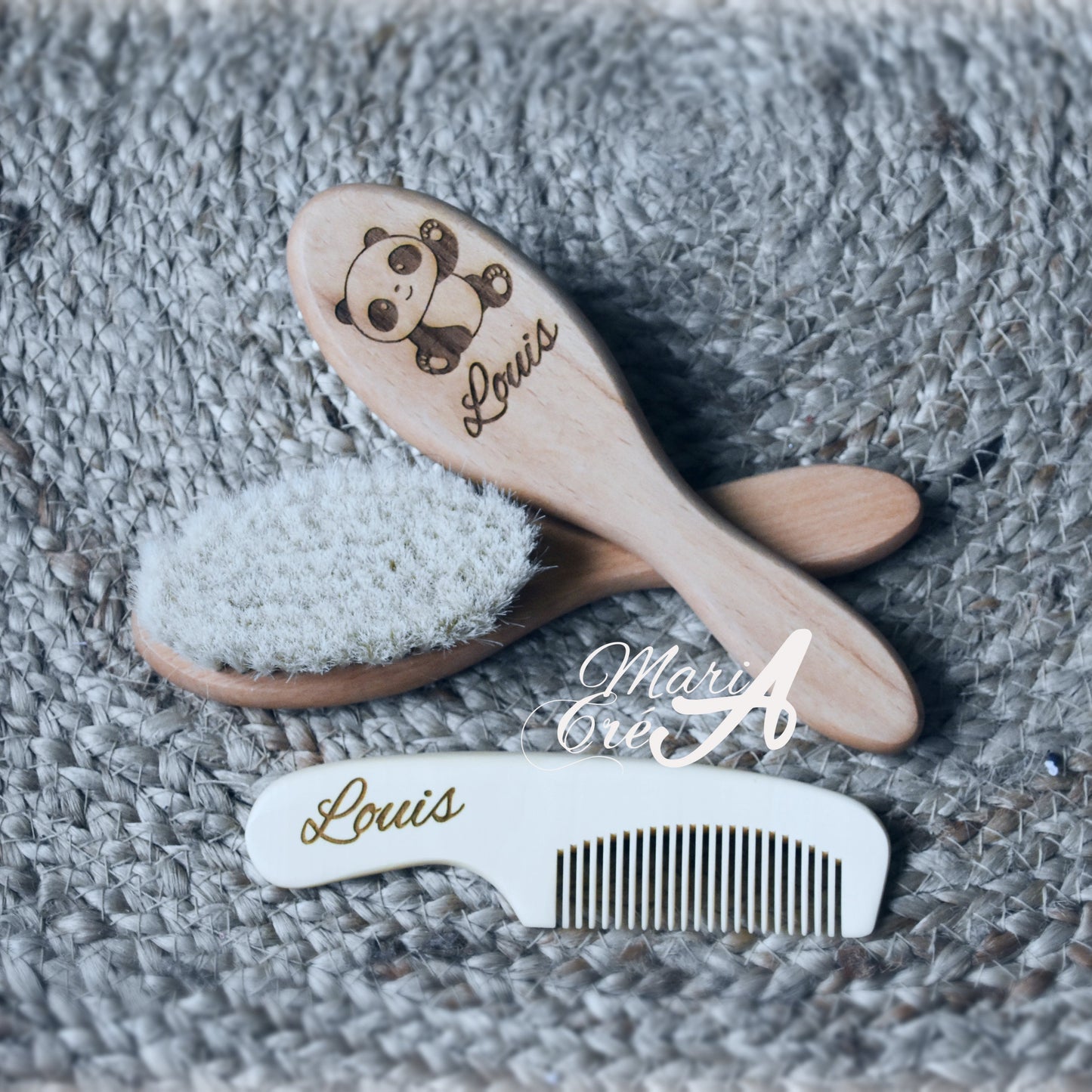 Set de brosse en bois panda