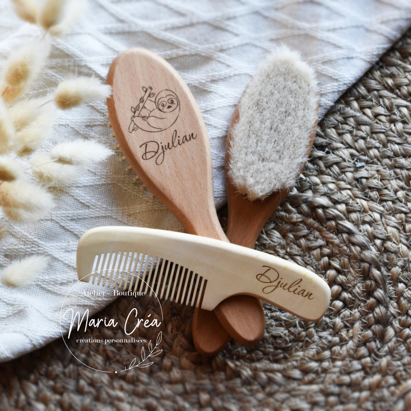 Set de brosse en bois paresseux