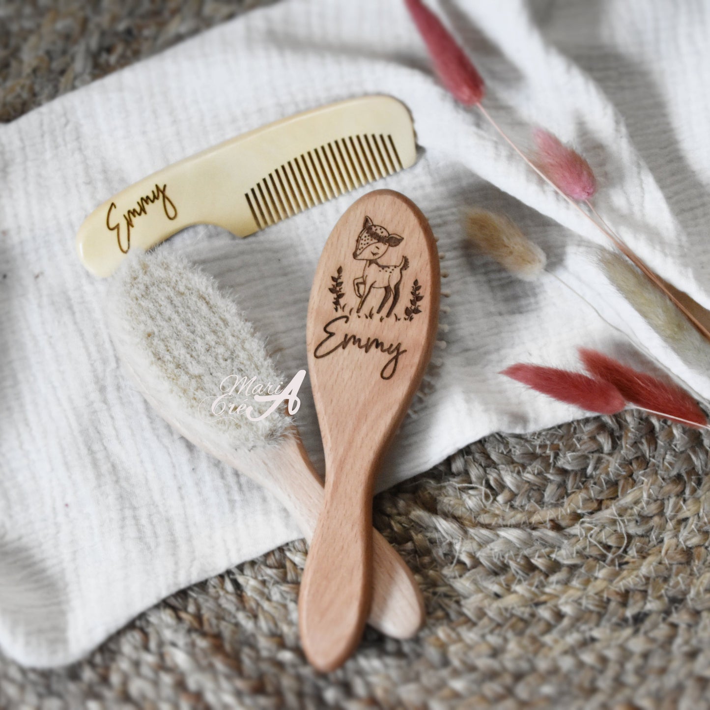 Set de brosse en bois biche