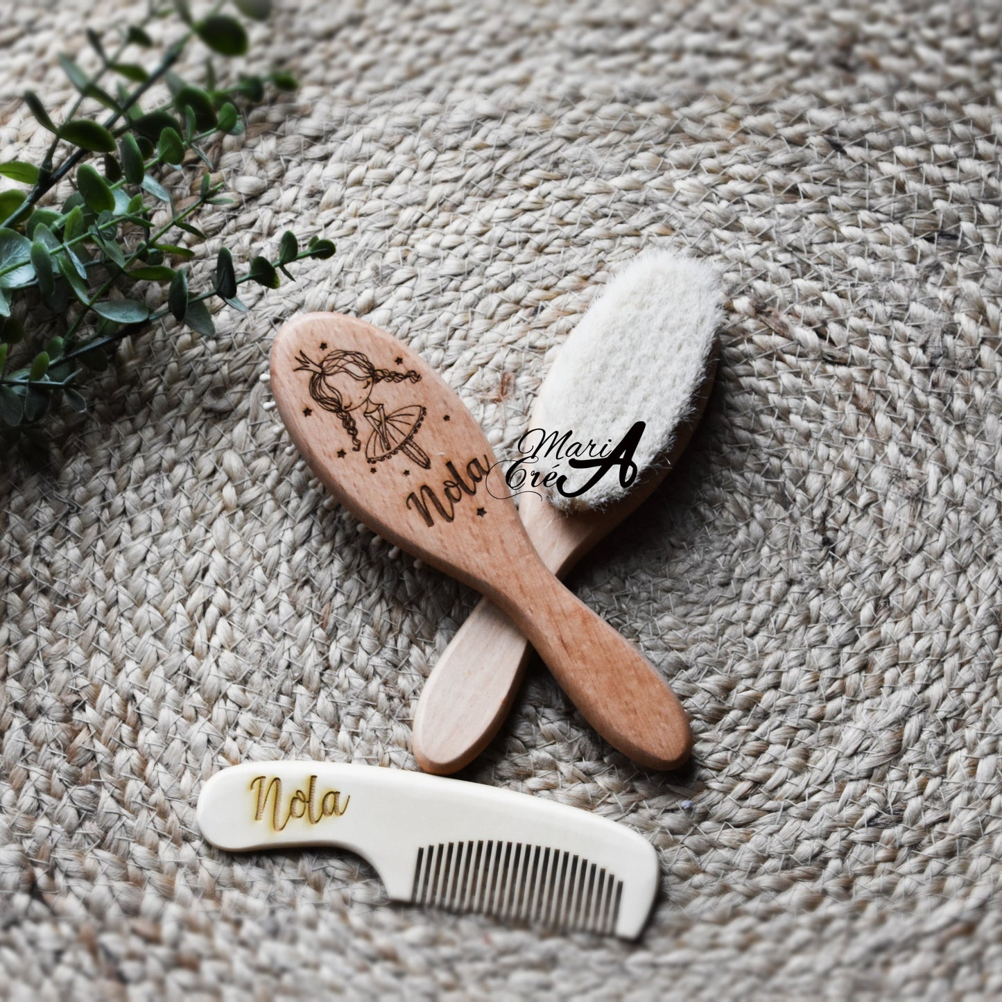 Set de brosse en bois princesse