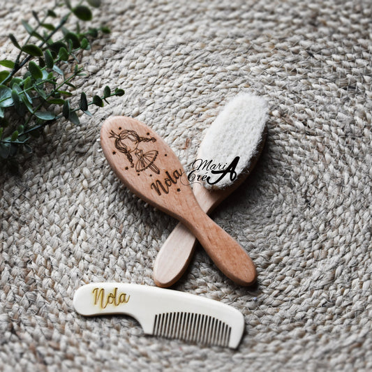 Set de brosse en bois princesse
