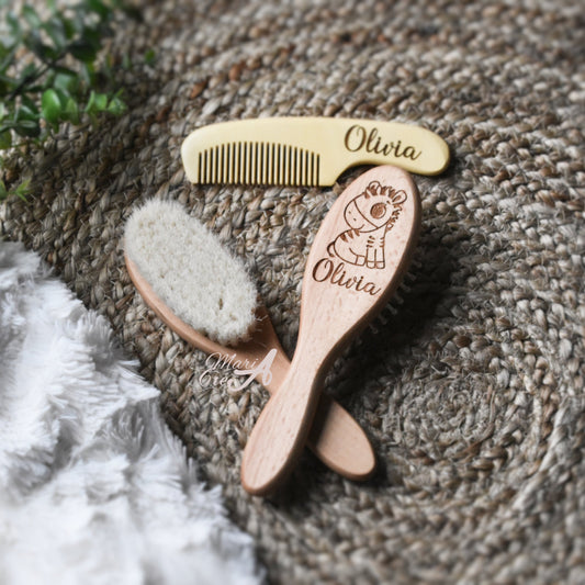 Set de brosse en bois zèbre