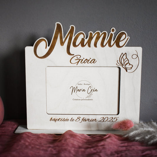 Cadre en bois - thème papillon