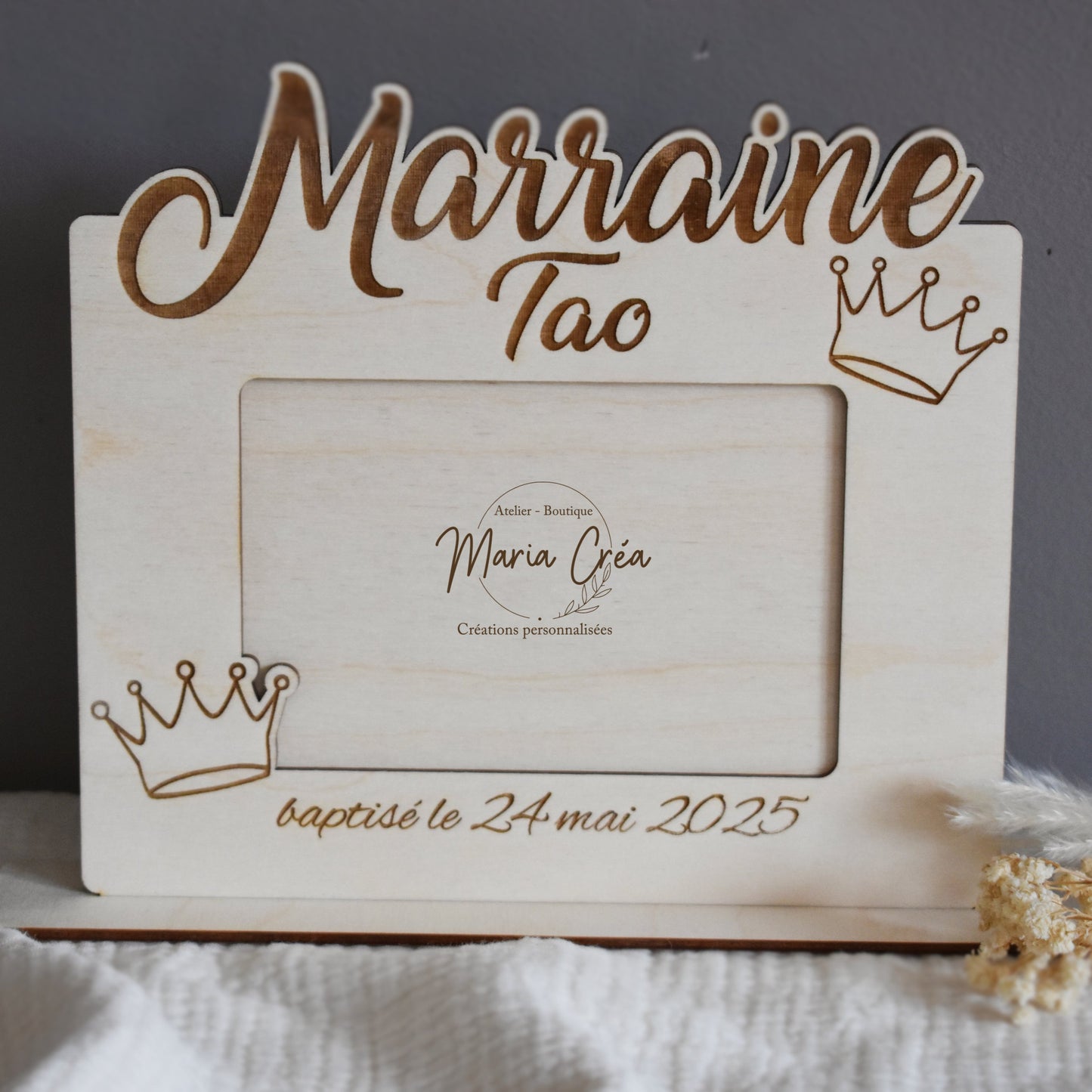 Cadre en bois - thème couronne