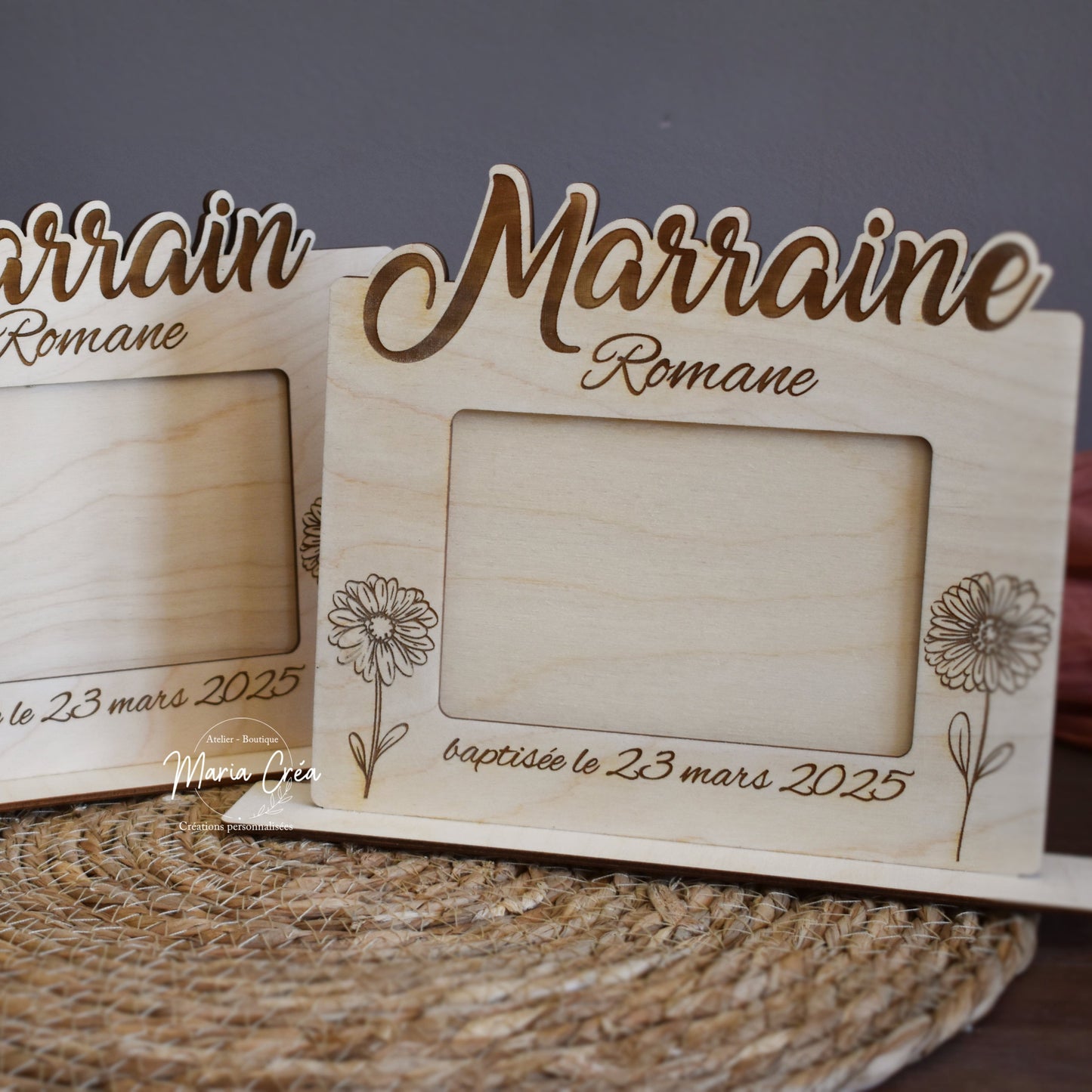 Cadre en bois - thème marguerittes