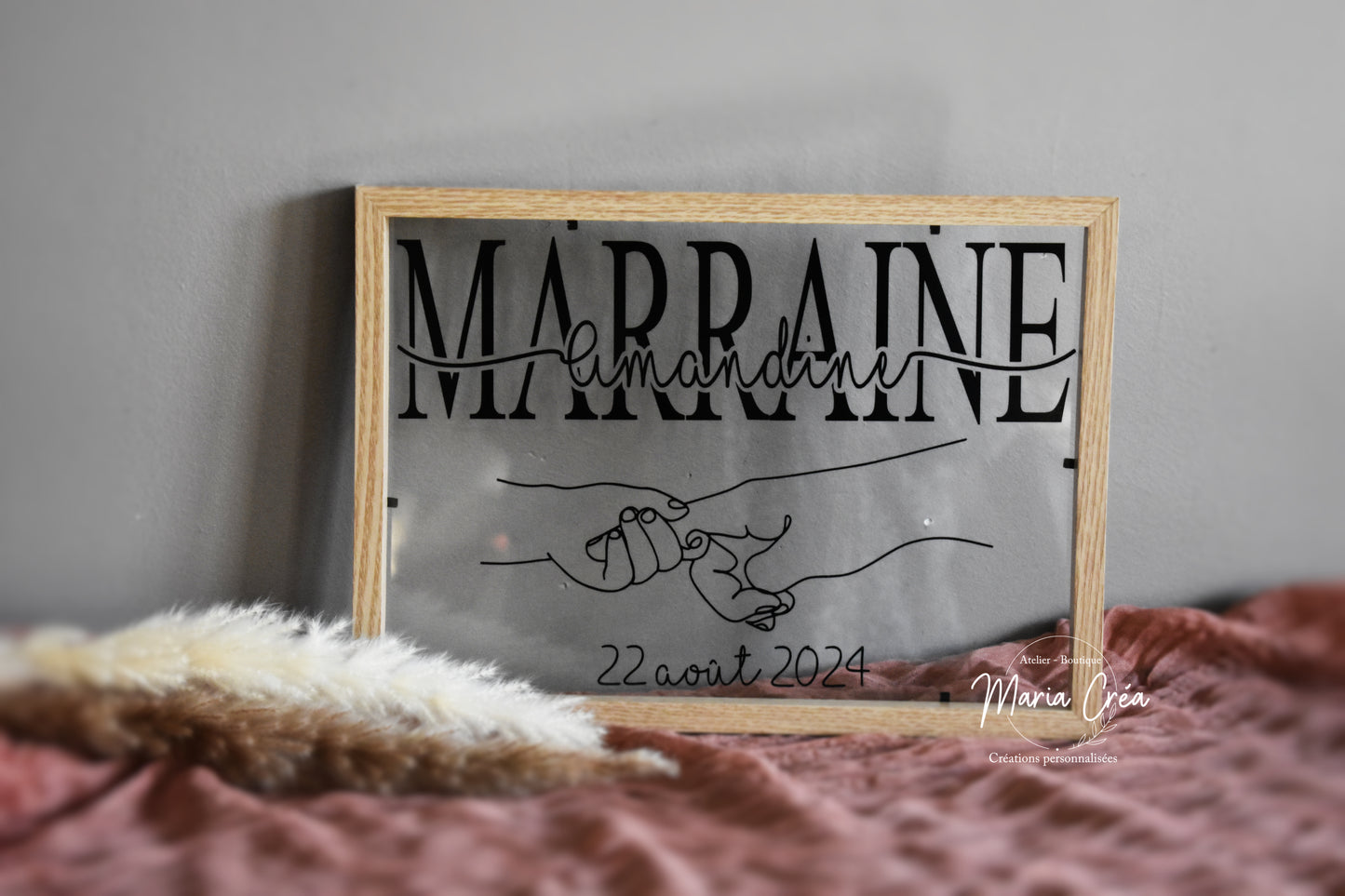 Cadre prénom et motif mains