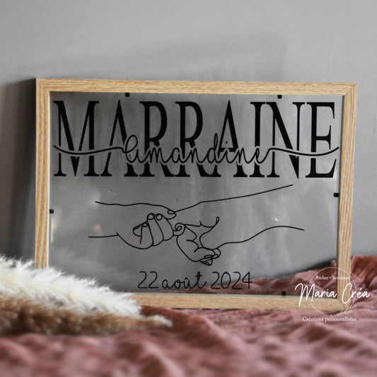 Cadre prénom et motif mains