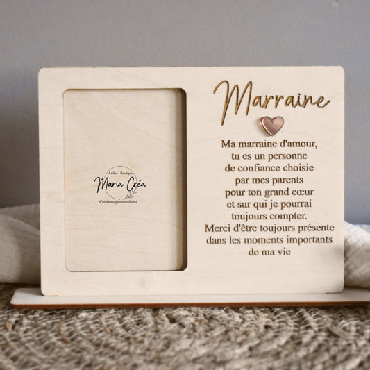 Cadre photo bois texte