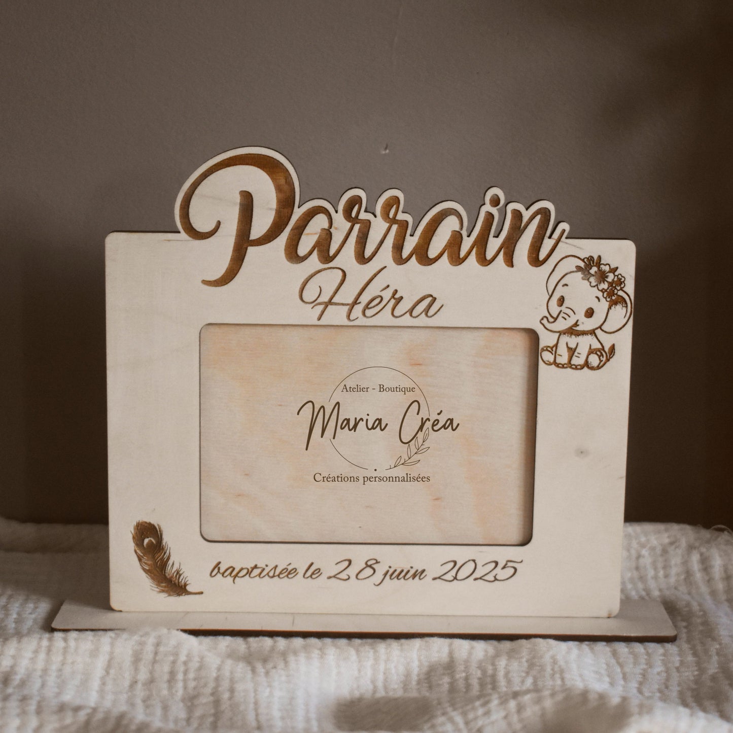 Cadre en bois - thème éléphant