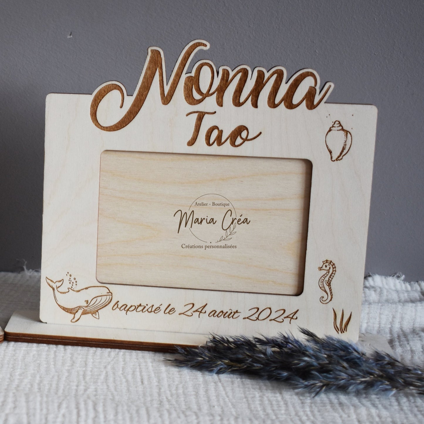 Cadre en bois - thème animaux marins