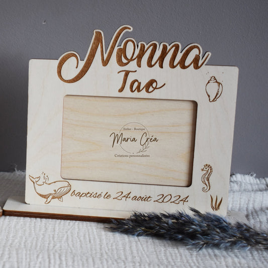 Cadre en bois - thème animaux marins