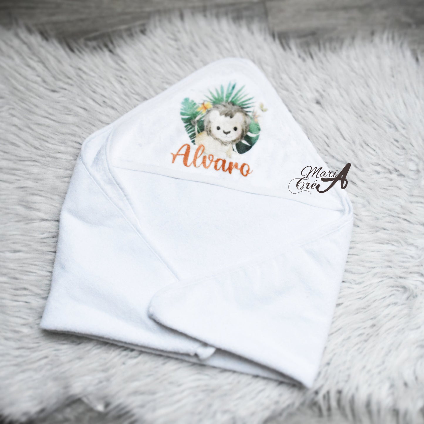 Cape de bain - lion feuilles