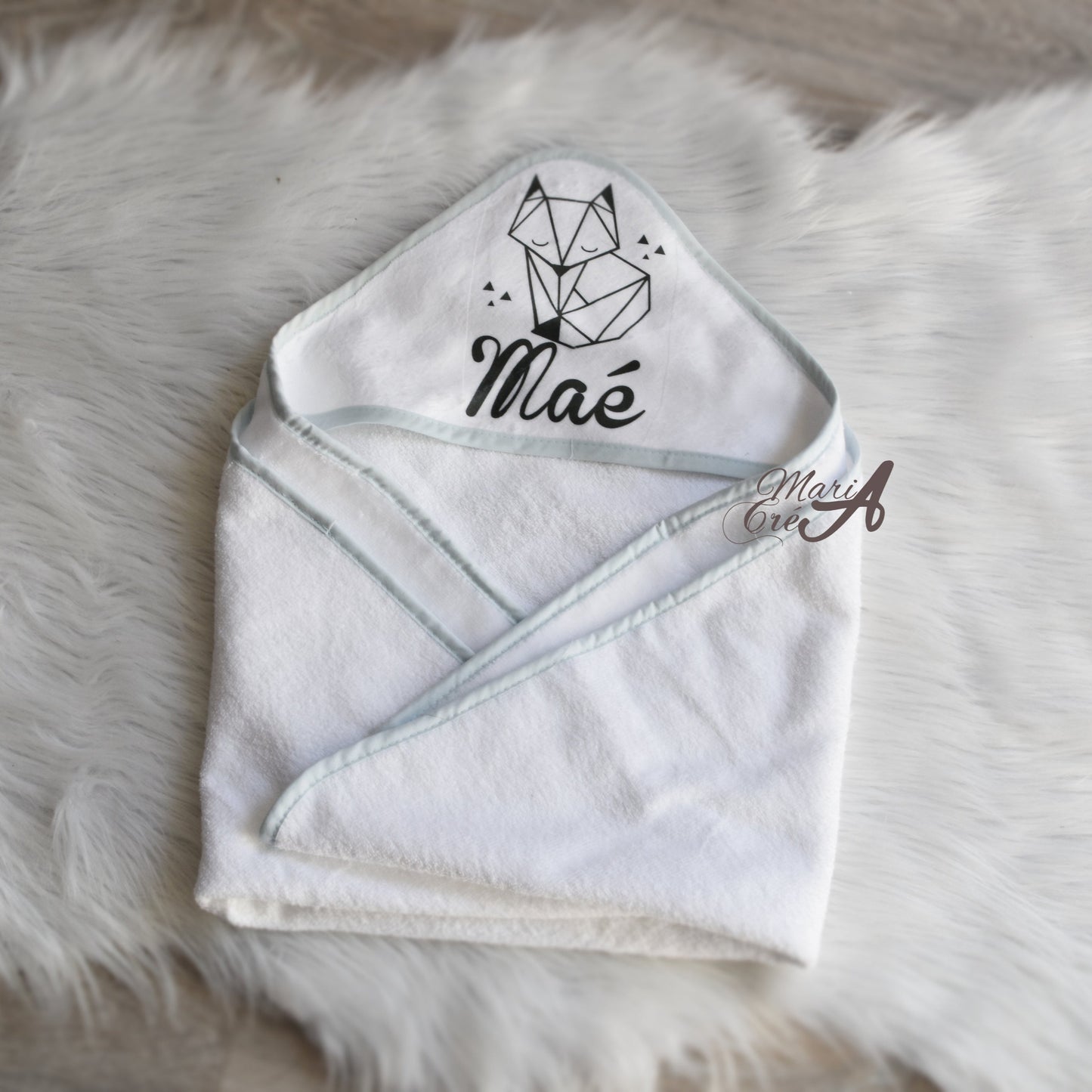 Cape de bain - renard géométrique