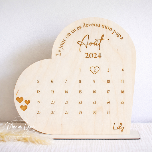 Calendrier coeur Le jour où tu es devenu/e ...