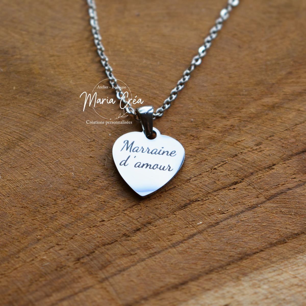 Collier avec pendentif cœur - " .... d'amour"