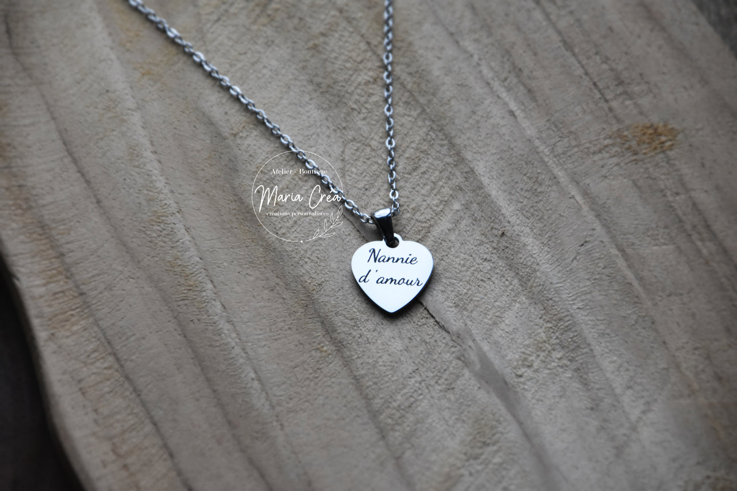 Collier avec pendentif coeur - " .... d'amour"
