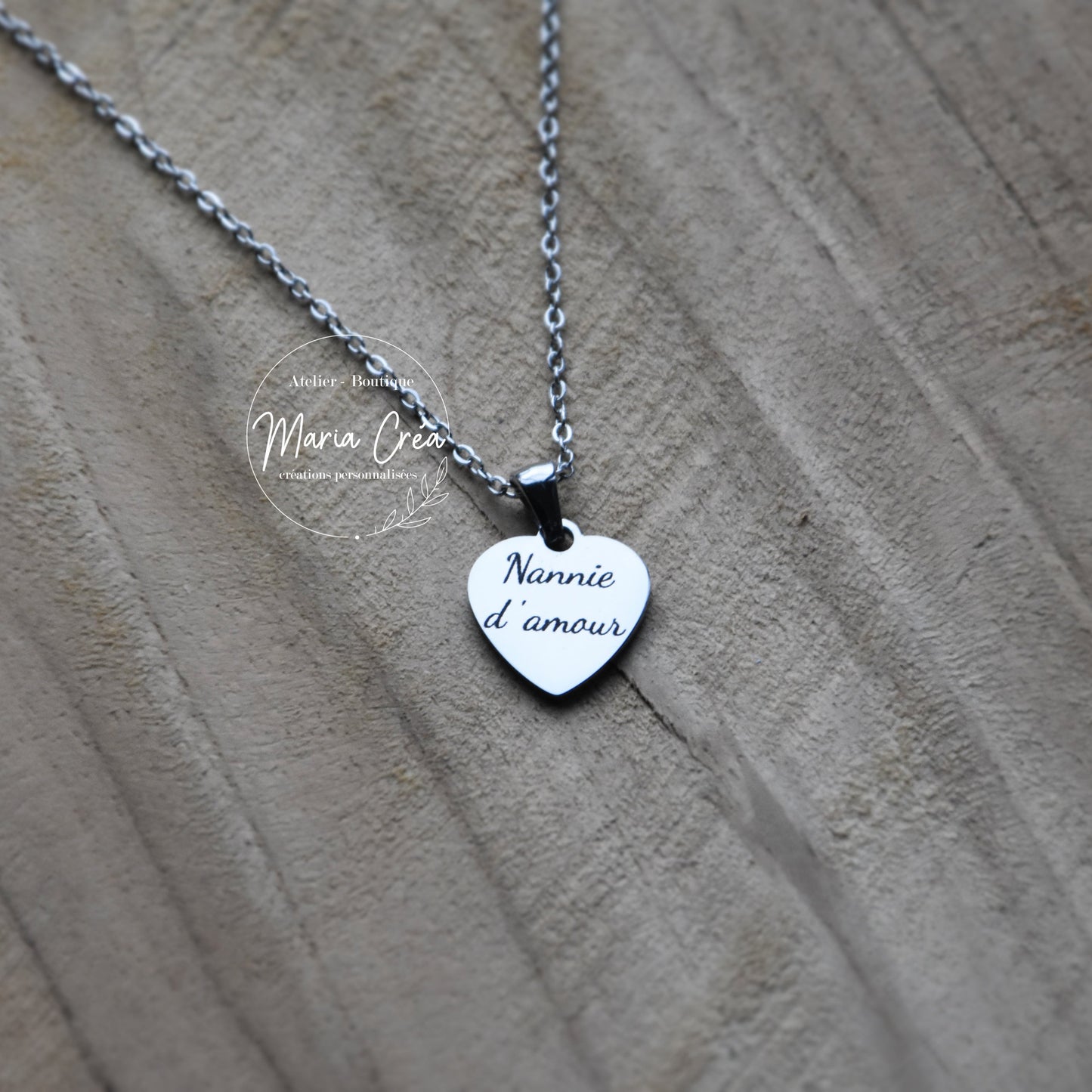 Collier avec pendentif coeur  - " .... d'amour"