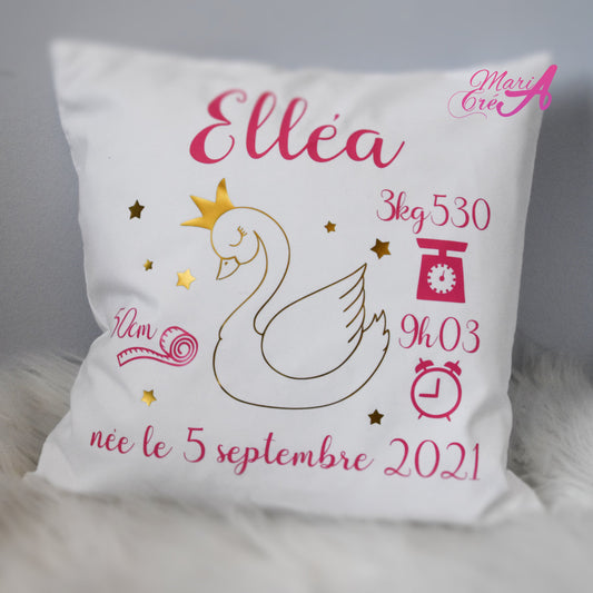 Coussin cygne couronne