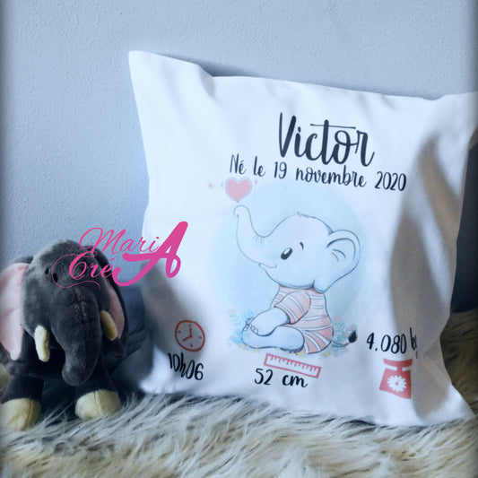 Coussin éléphant coeur