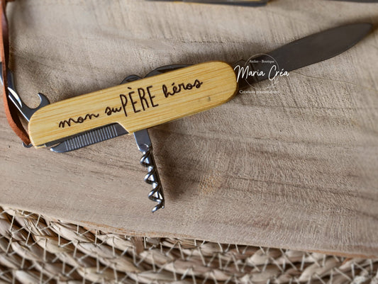 Couteau mutli-fonction "Mon suPERE héros"