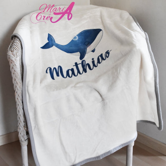 Couverture baleine bleu
