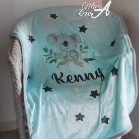 Couverture koala feuilles